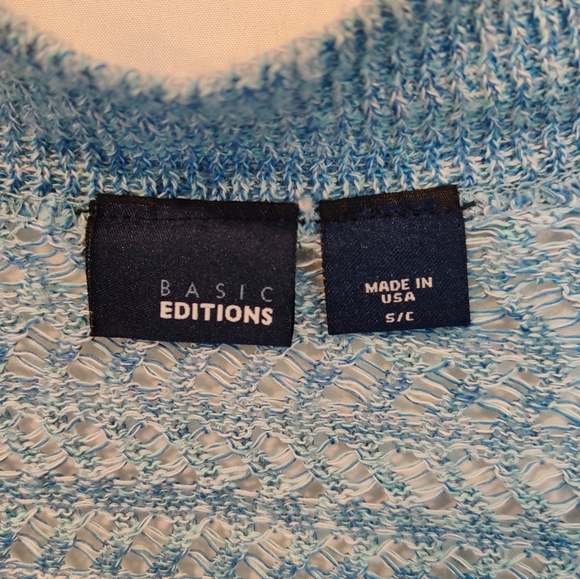 Basic Editions Blue Knit Shrug - Picture 4 of 5